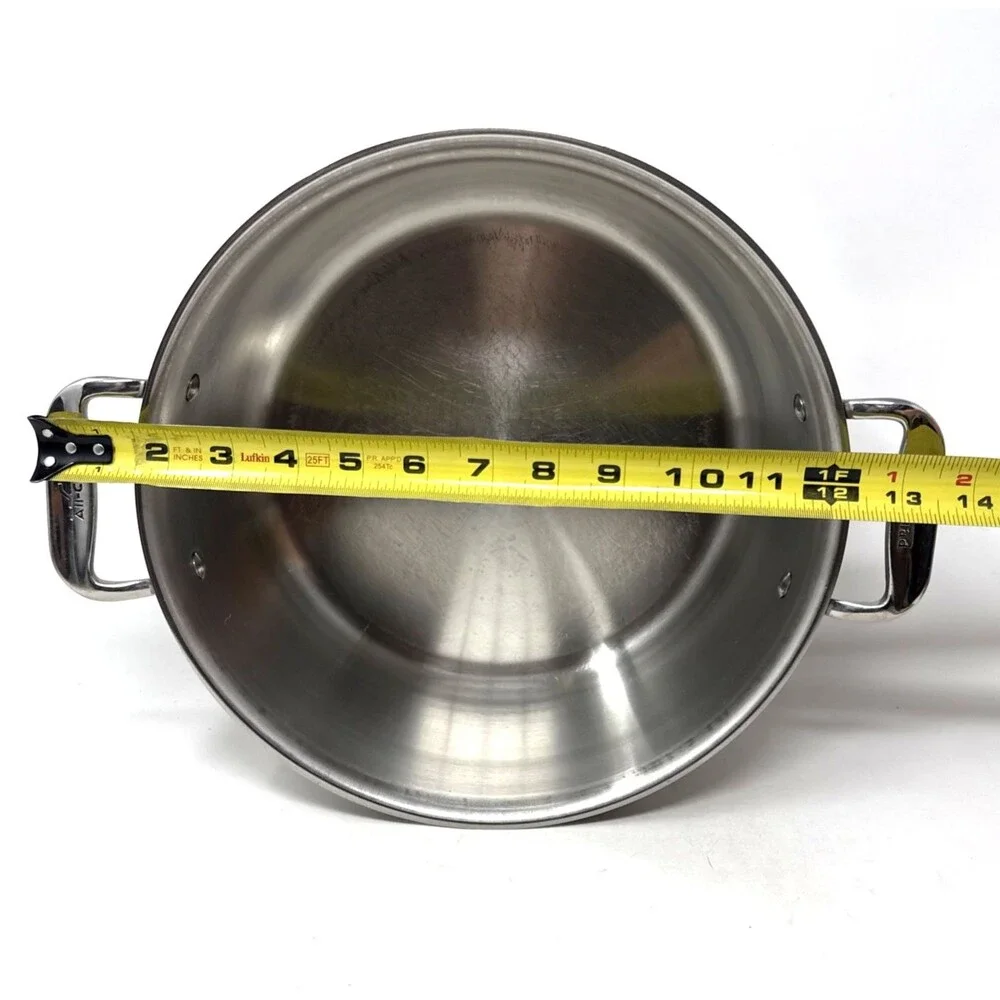 ALL-CLAD D3 3-Ply 6 Quart Polished Stainless Steel Stockpot w/Lid Clean EUC